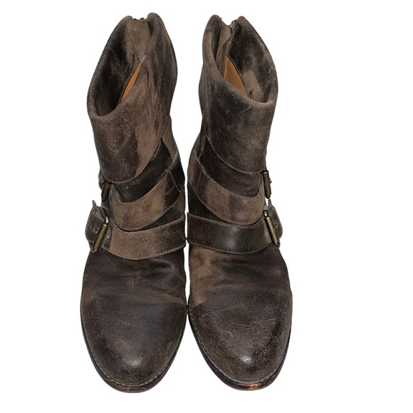 Kors Michael Kors Brown Leather Buckle Boots Booties size 9 - Picture 3 of 8